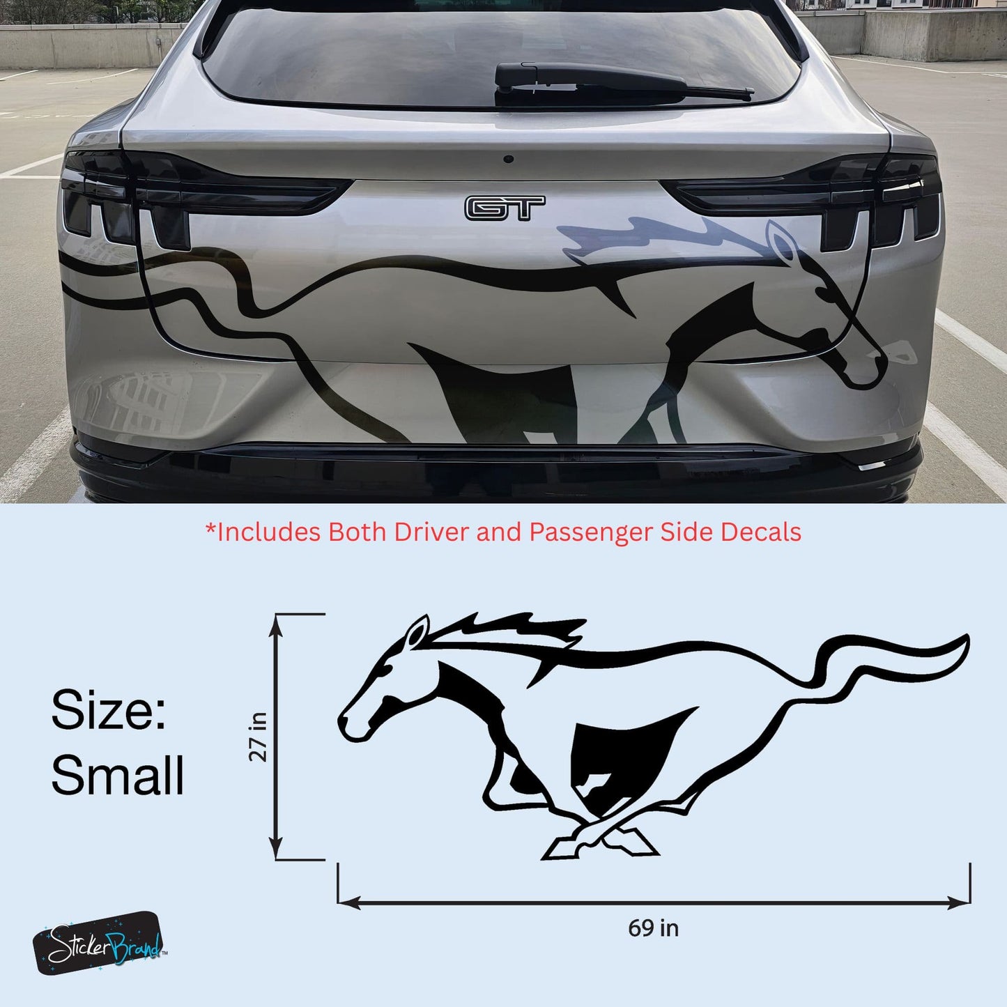 Mustang Horse Graphic Decal for Mustang Car, Mustang Mach-E. #7096-Sup