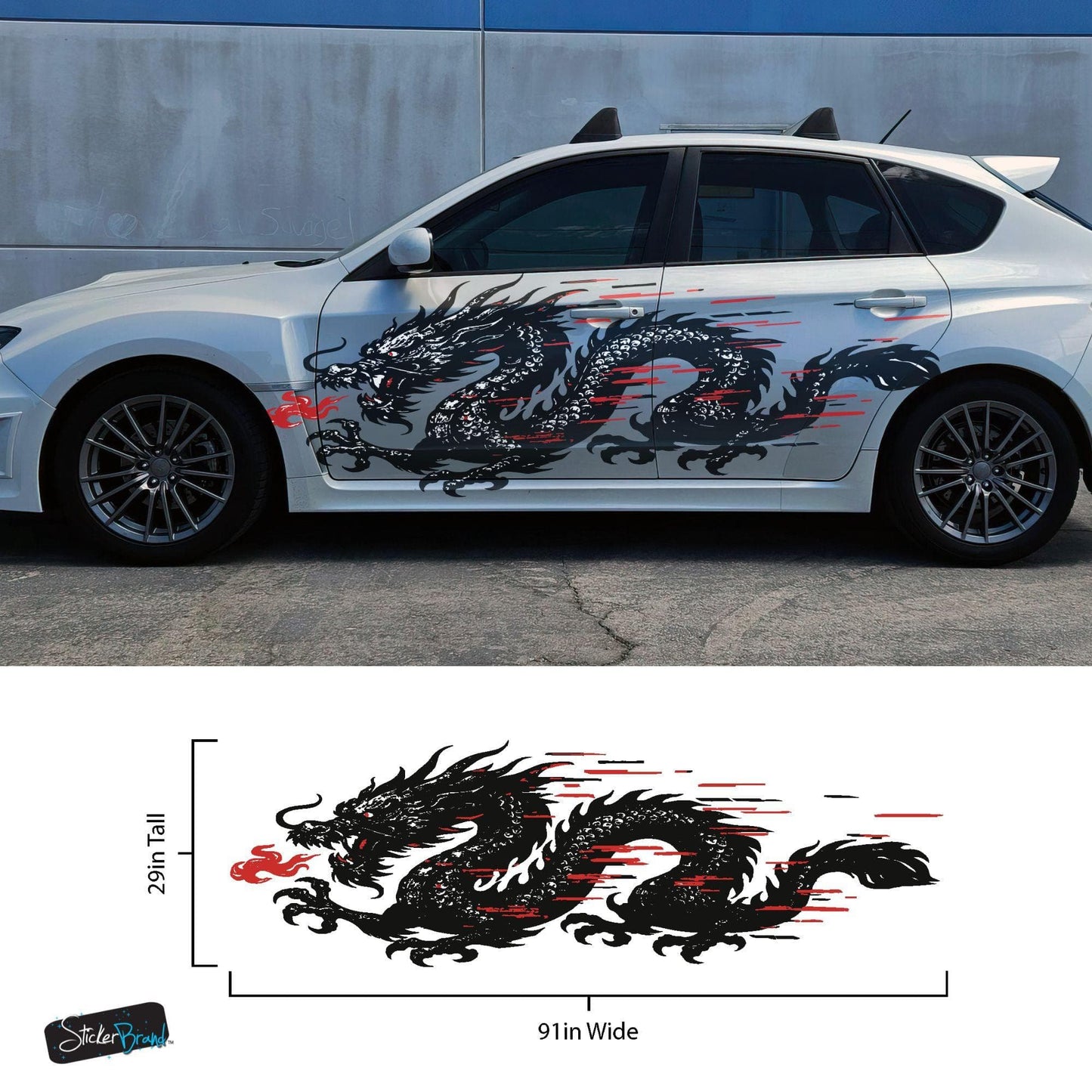 Dragon Graphic Decal Sticker for Car / Truck. Universal Fit. #6997