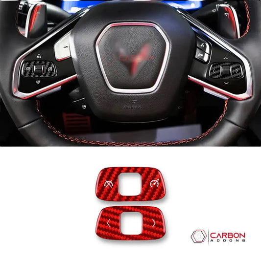 C8 Corvette Carbon Fiber Steering Wheel Roller Control Trim Cover