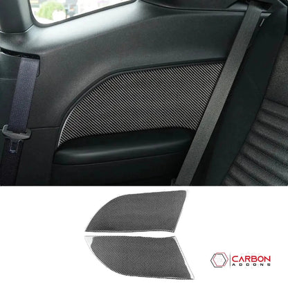 [2pcs] Carbon Fiber Rear Seat Arm Rest Panel Overlay for Dodge Challenger 2015-2023