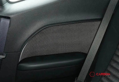 [2pcs] Carbon Fiber Rear Seat Arm Rest Panel Overlay for Dodge Challenger 2015-2023