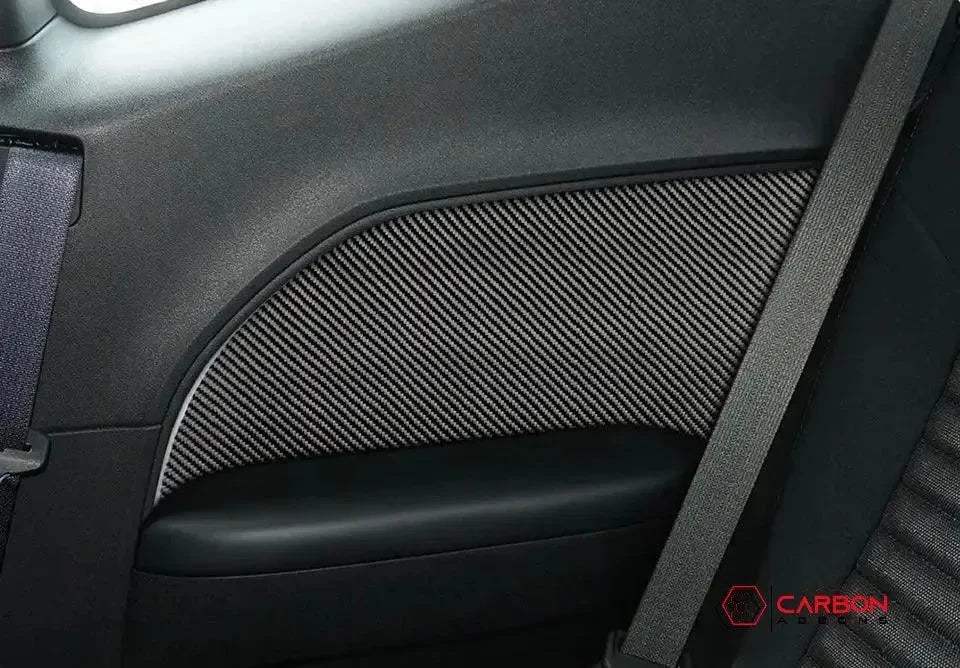 [2pcs] Carbon Fiber Rear Seat Arm Rest Panel Overlay for Dodge Challenger 2015-2023