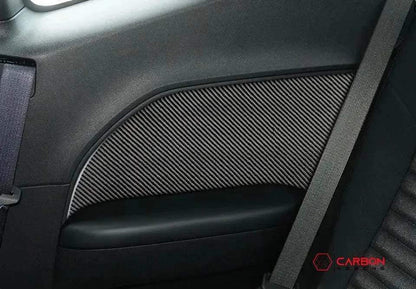 [2pcs] Carbon Fiber Rear Seat Arm Rest Panel Overlay for Dodge Challenger 2015-2023