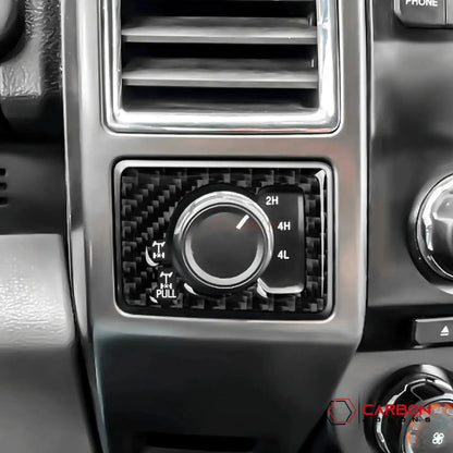 [2pcs] Real Carbon Dash Center AC Vent Control Trim Overlay | 2015-2020 F150