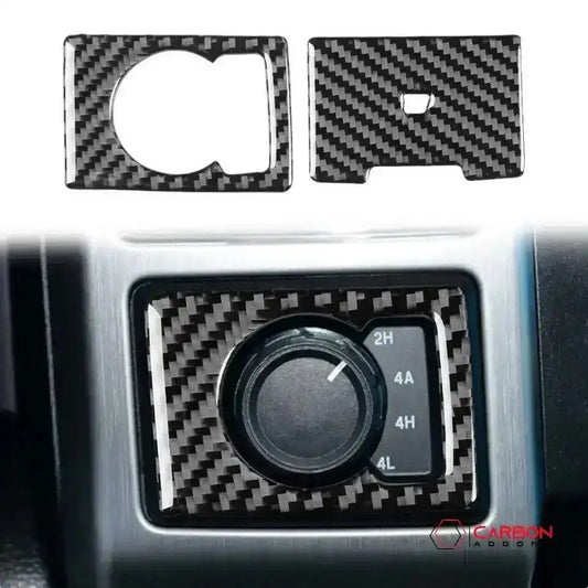 [2pcs] Real Carbon Dash Center AC Vent Control Trim Overlay | 2015-2020 F150