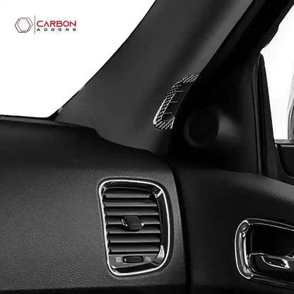 [2pcs] Real Carbon Fiber A-Pillar AC Vent Trim Overlay for 2011+ Dodge Durango