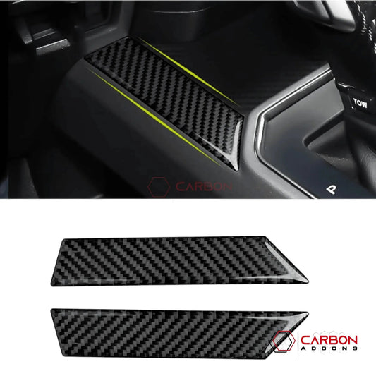 [2pcs] Real Carbon Fiber Center Console Storage Trim Compartment Trim Overlay | 2015-2020 F150