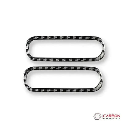 [2pcs] Real Carbon Fiber Door AC Vent trim Overlay For Mustang 2010-2014