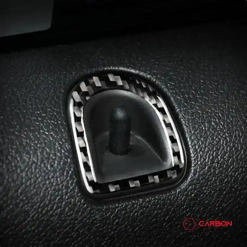 [2pcs] Real Carbon Fiber Door Lock Trim Overlay For Mustang 2012-2014