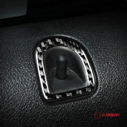 [2pcs] Real Carbon Fiber Door Lock Trim Overlay For Mustang 2012-2014