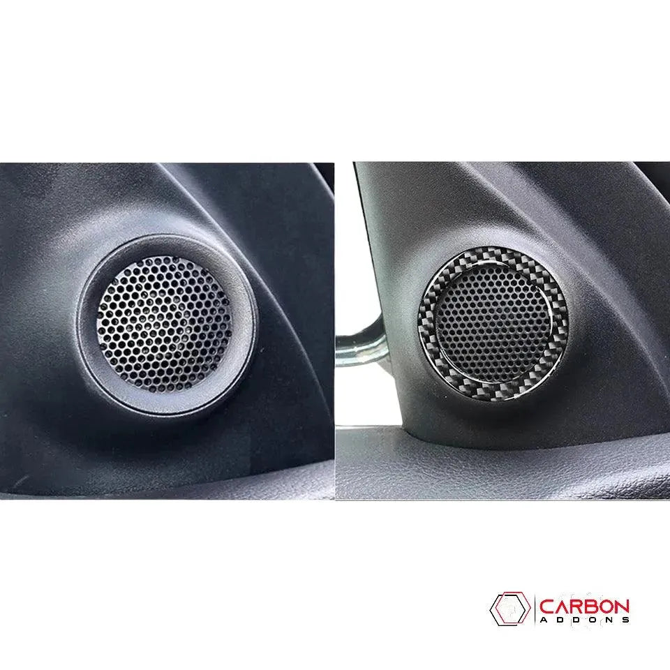 [2pcs] Real Carbon Fiber Door Speaker Trim Overlay for 2011-2020 Dodge Durango