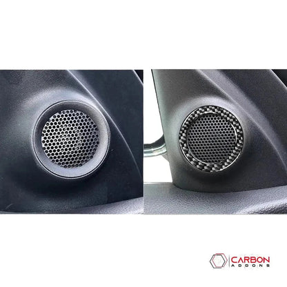 [2pcs] Real Carbon Fiber Door Speaker Trim Overlay for 2011-2020 Dodge Durango