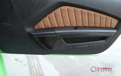 [2pcs] Real Carbon Fiber Front Door Panel Trim Overlay For Mustang 2010-2014