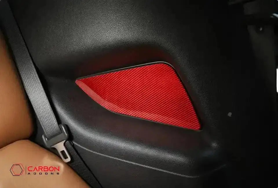 [2pcs] Real Carbon Fiber Rear Seat Arm Rest Trim Overlay For Mustang 2013-2014