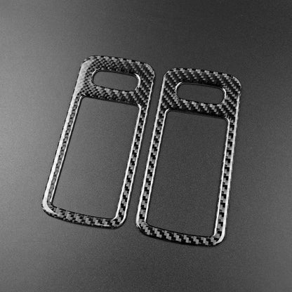 2pcs Set Carbon Fiber Interior Door Handle Trim Overlay For Mustang 2010-2014