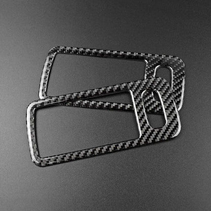 2pcs Set Carbon Fiber Interior Door Handle Trim Overlay For Mustang 2010-2014