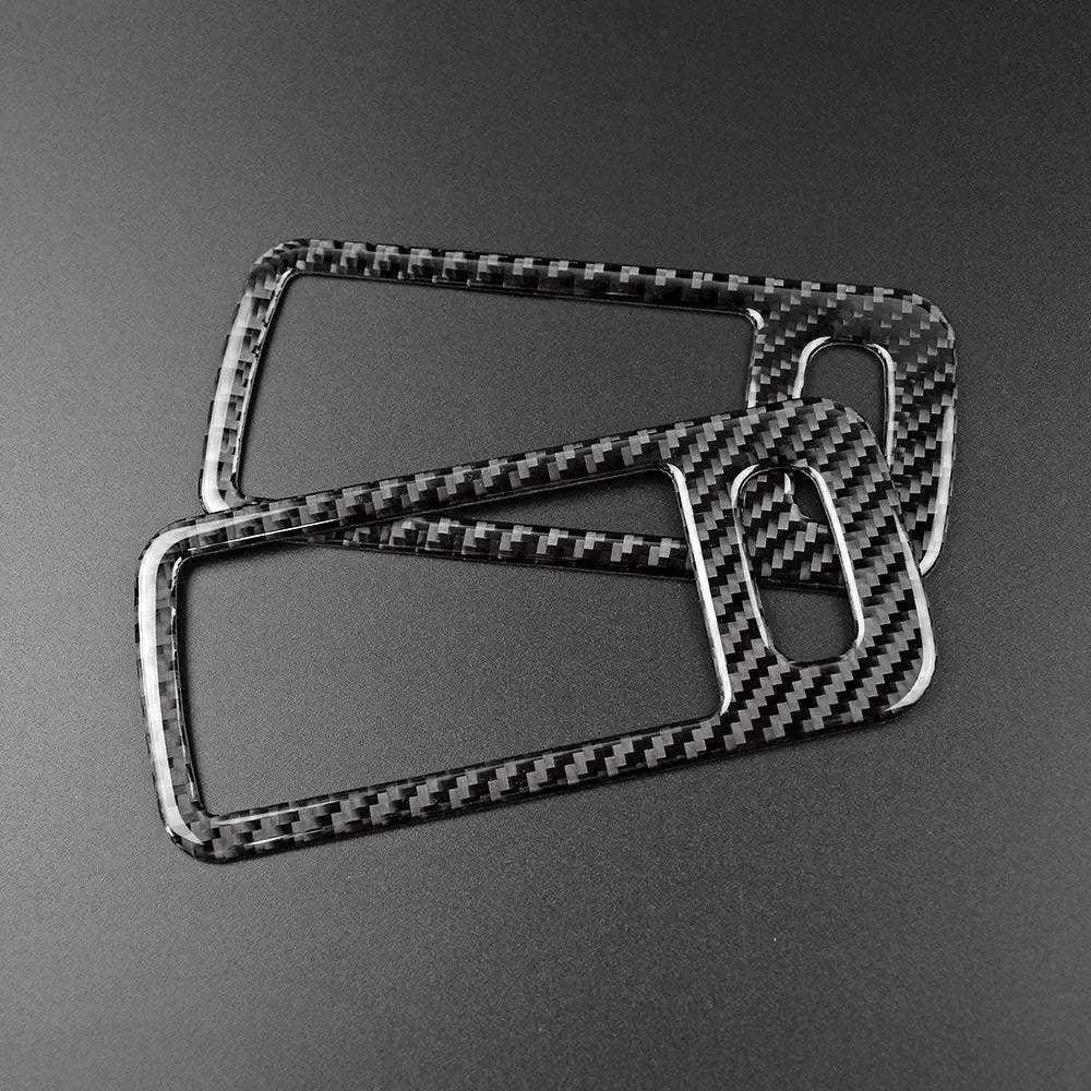 2pcs Set Carbon Fiber Interior Door Handle Trim Overlay For Mustang 2010-2014