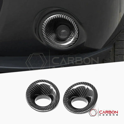 2015-2023 Dodge Challenger Fog Light Trim Real Carbon Fiber Covers