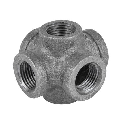 3/8 in. Black 6-Way Fitting
