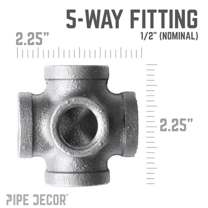 1/2 in. Black 5-Way Fitting