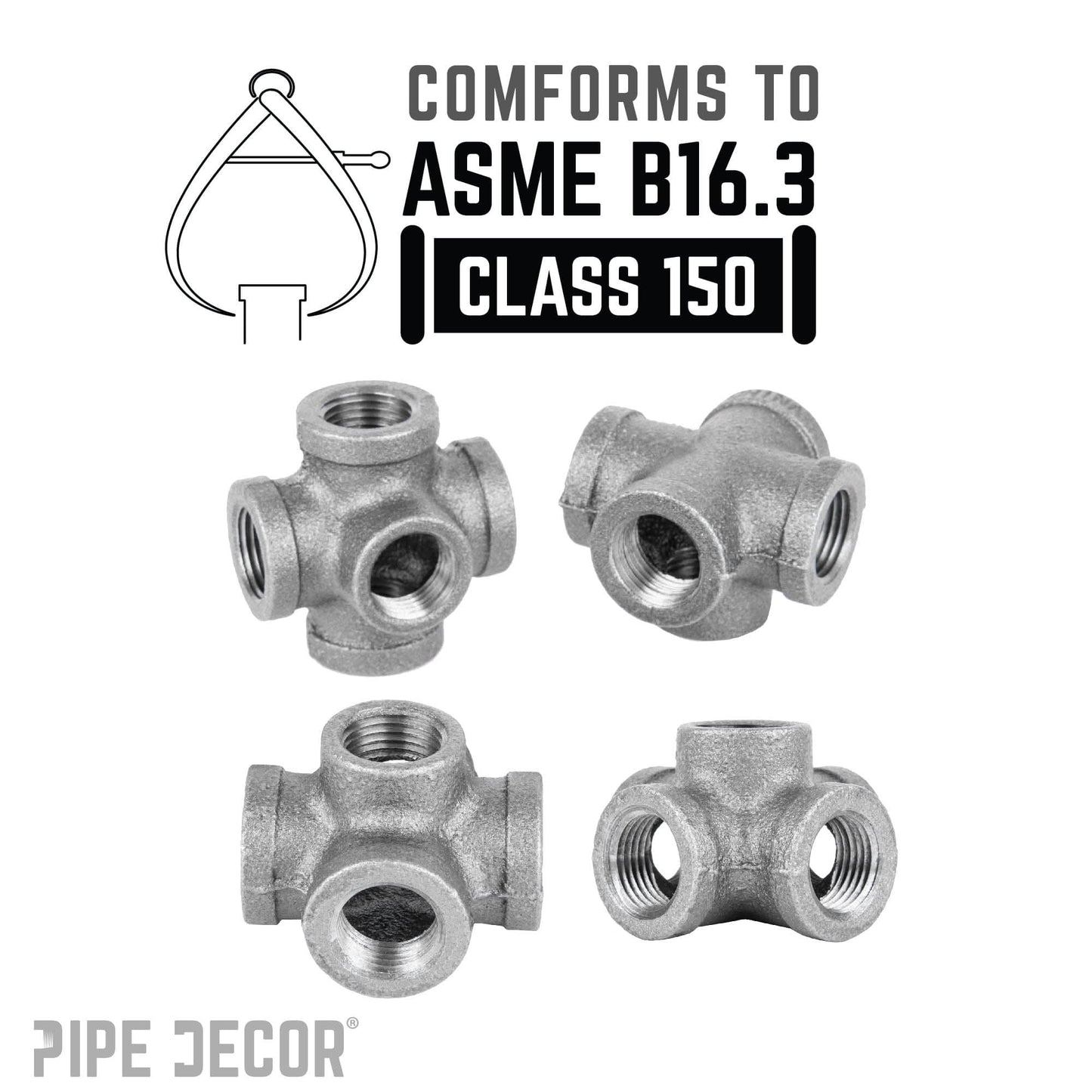3/8 in. Black 5-way Fitting