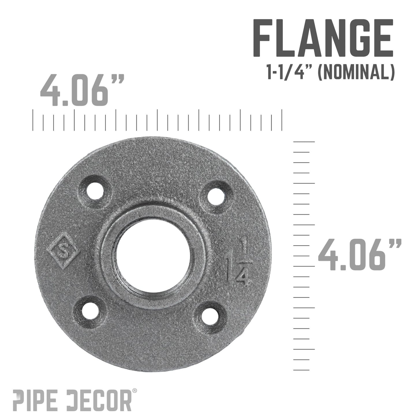 1 1/4 in. Black Floor Flange