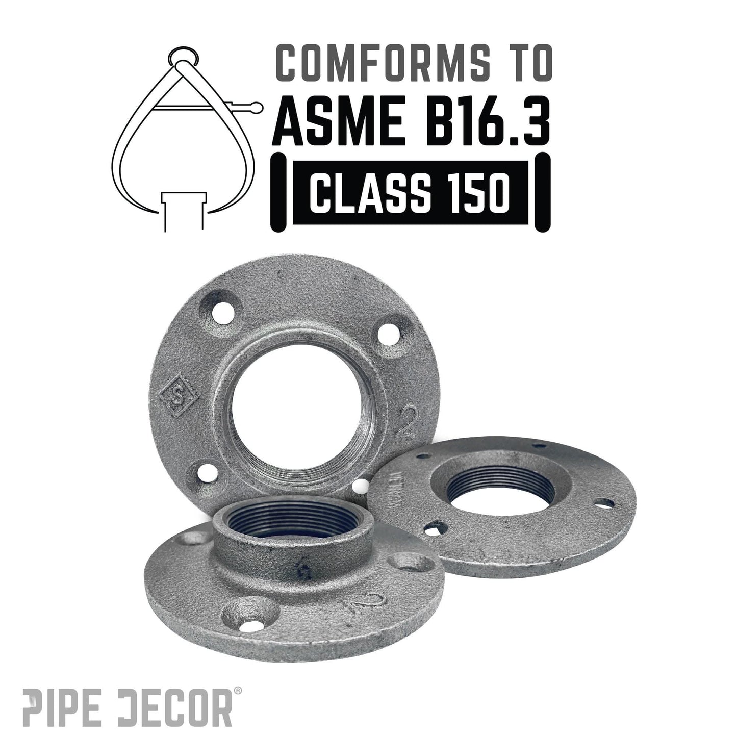 2 in. Black Floor Flange