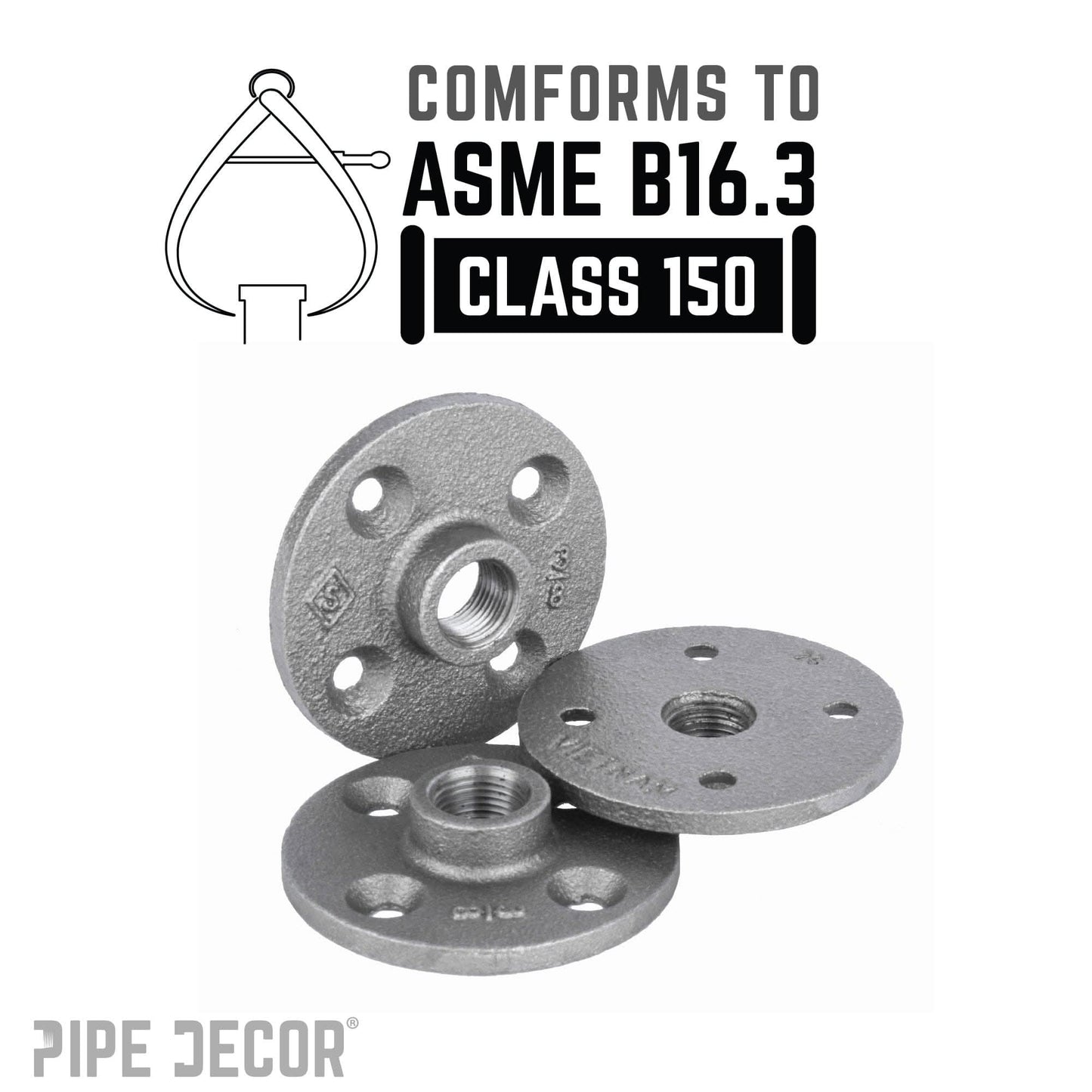 3/8 in. Black Floor Flange