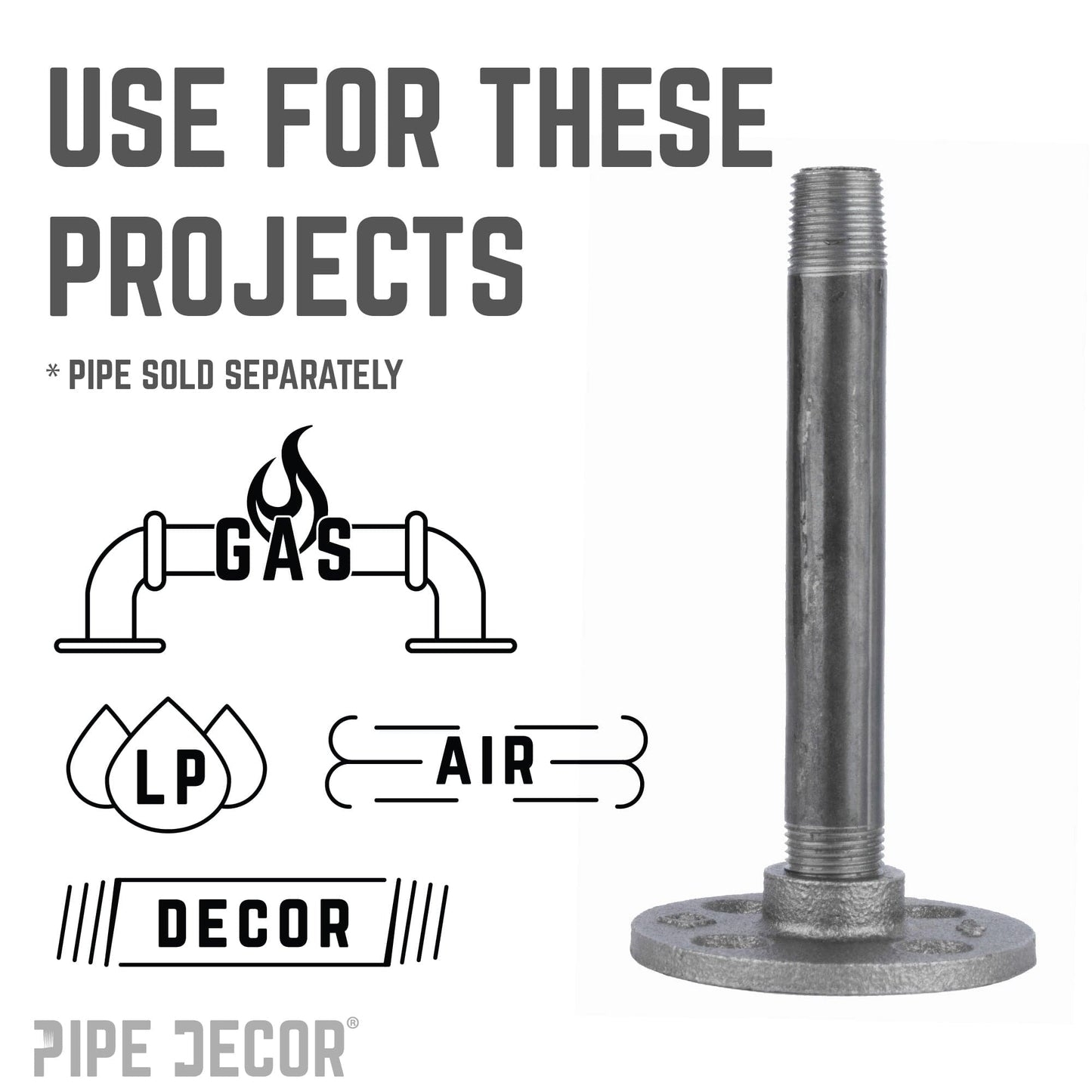3/8 in. Black Floor Flange