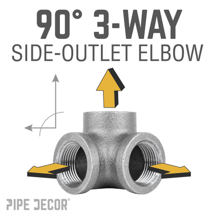 1/2 in. Black Side Outlet Elbow