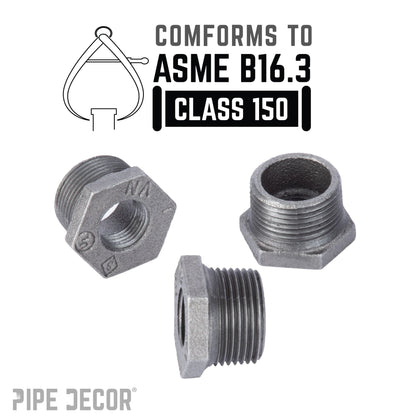 1 1/2 in. x 1 in. Black Bushing