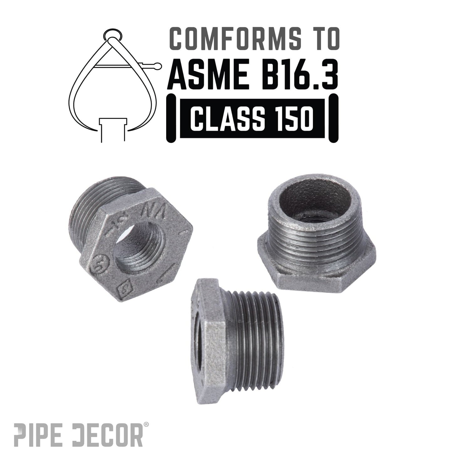 1 in. x 1/2 in. Black Bushing