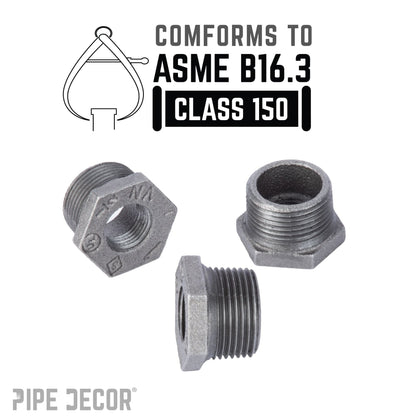 1 in. x 1/2 in. Black Bushing