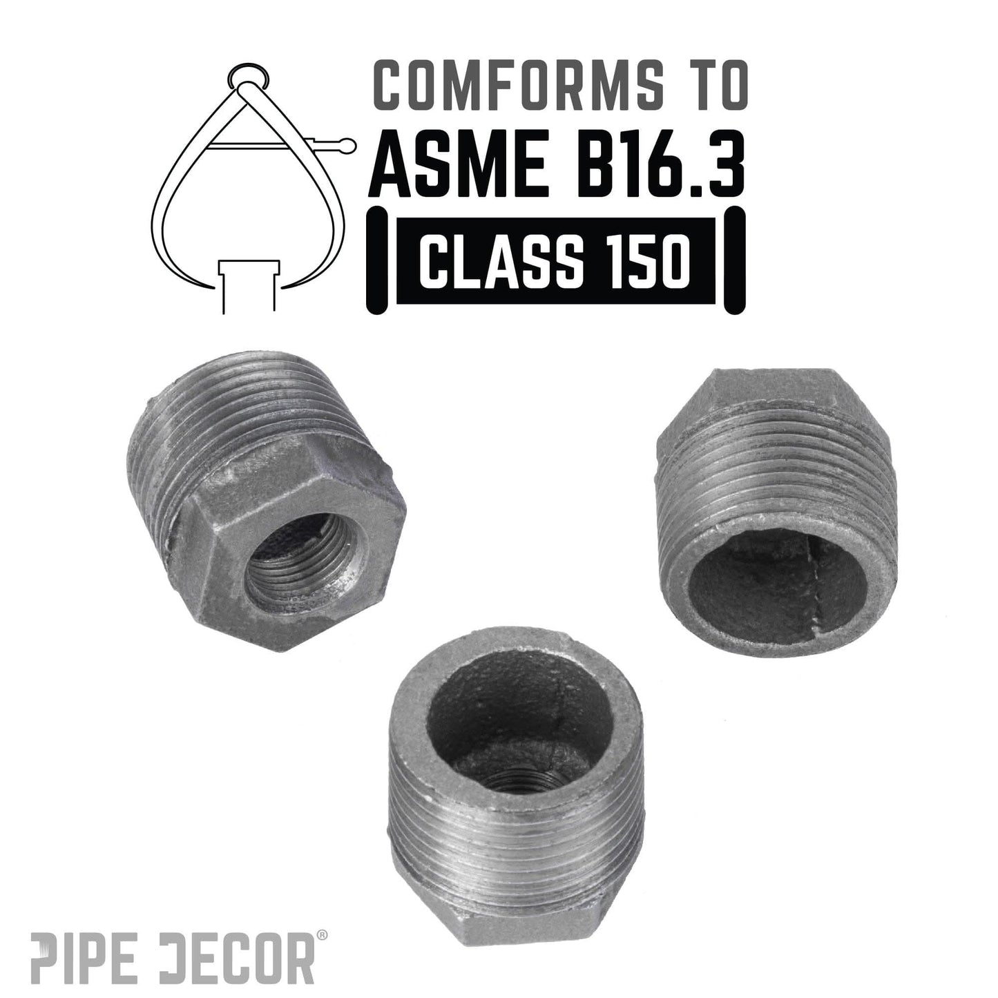 1 in. x 3/8 in. Black Bushing