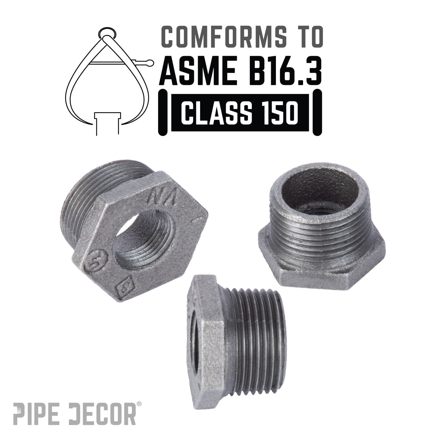 2 in. x 1 1/2 in. Black Bushing