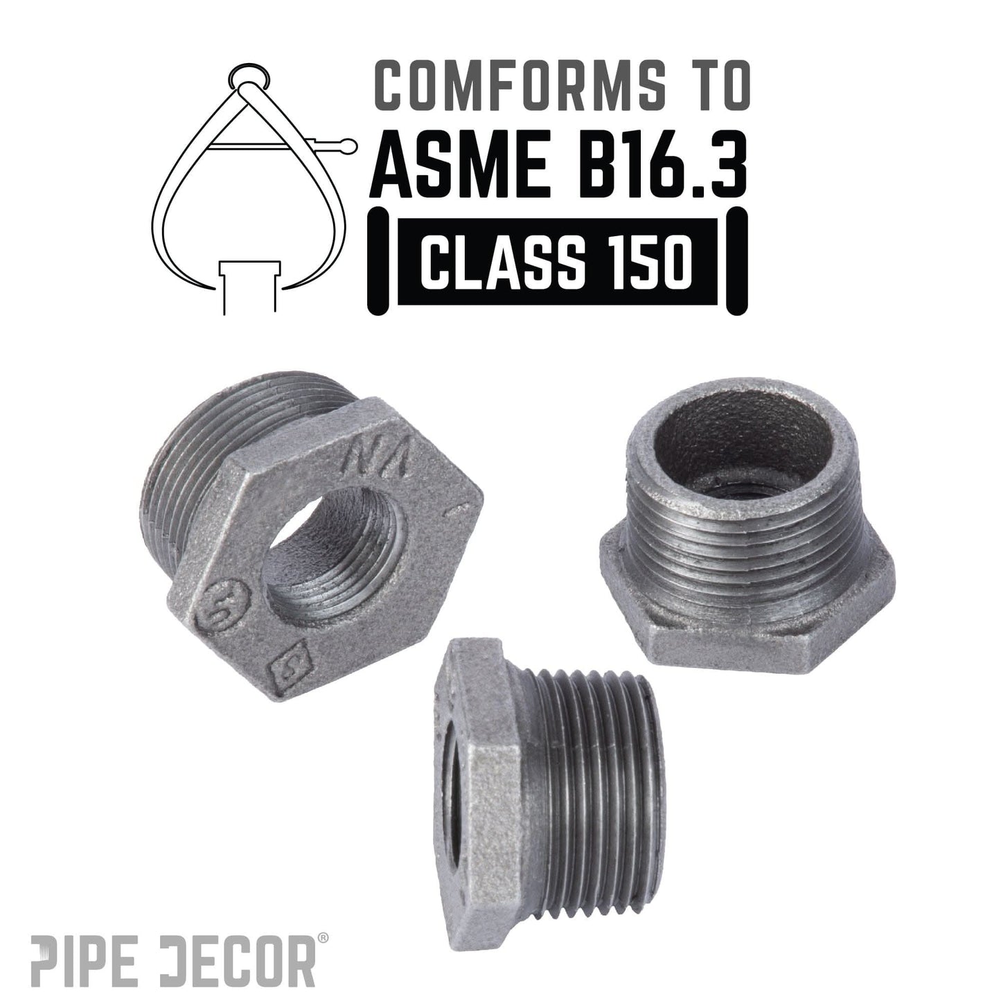 2 in. x 1 1/4 in. Black Bushing
