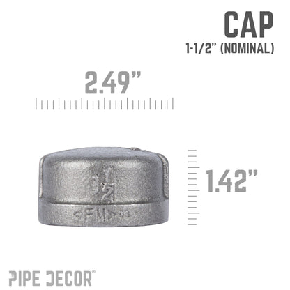 1 1/2 in. Black Cap