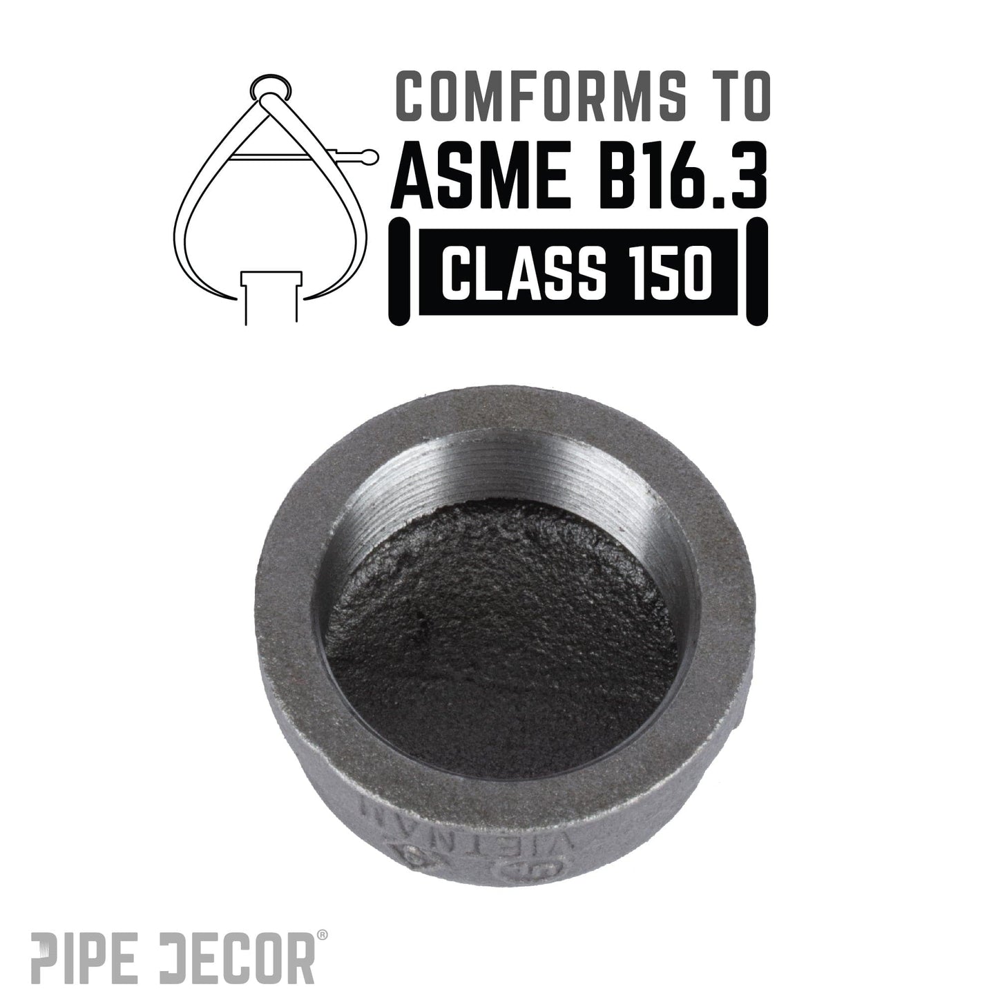 1 1/2 in. Black Cap