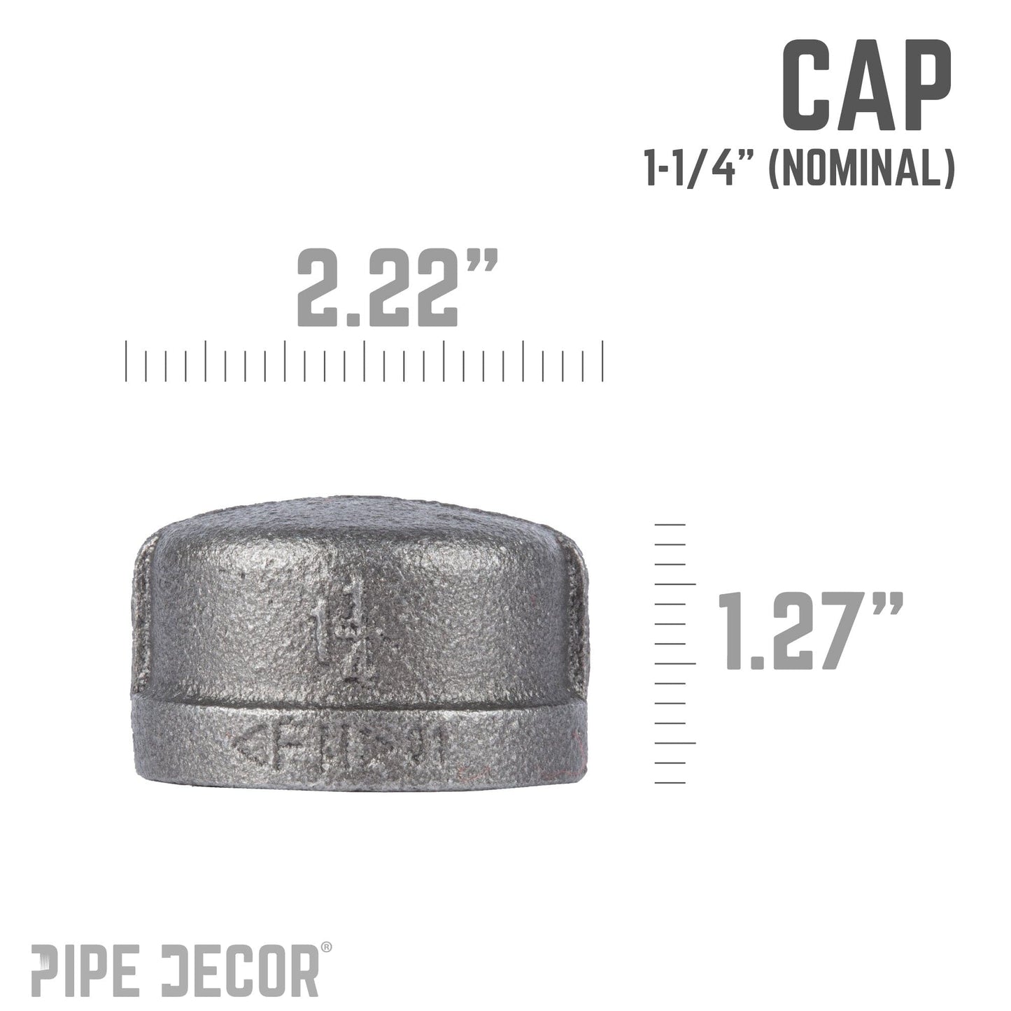 1 1/4 in. Black Cap