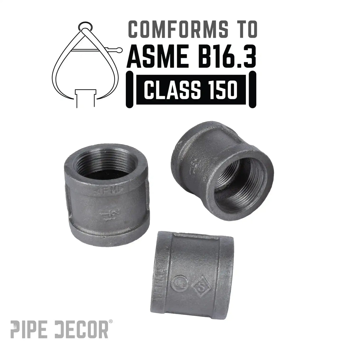 1 1/2 in. Black Coupling