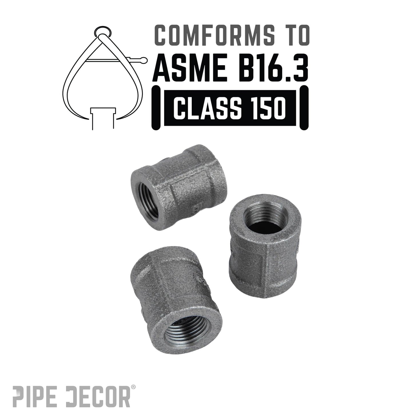 1/2 in. Black Coupling
