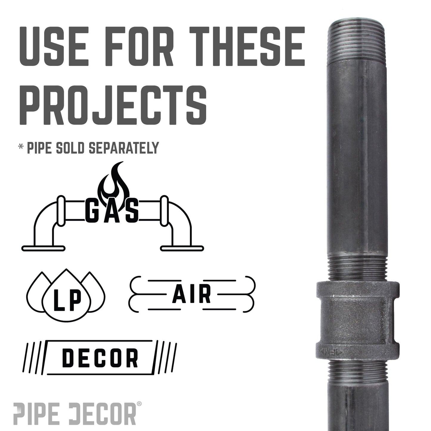 1/2 in. Black Coupling