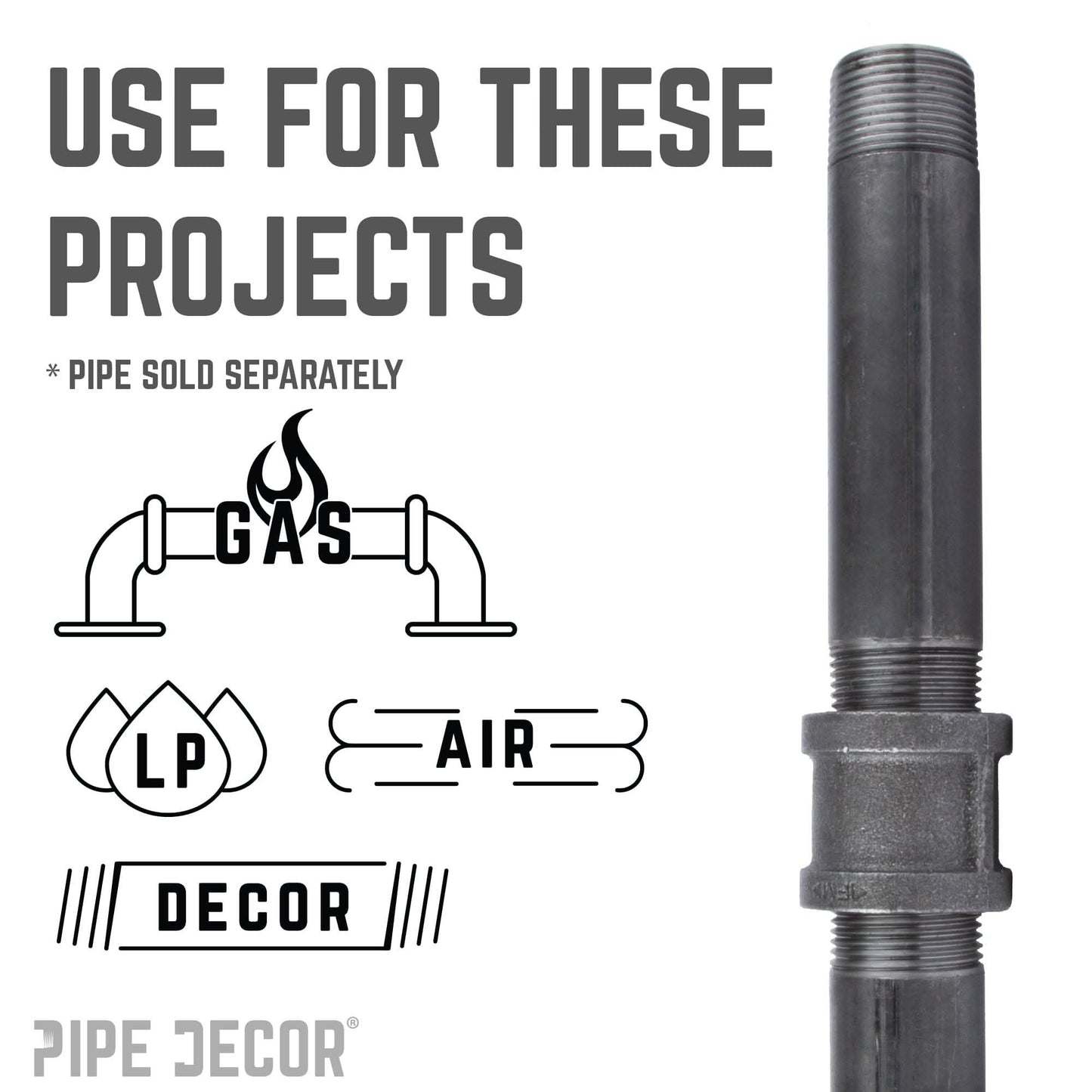 1/2 in. Black Coupling