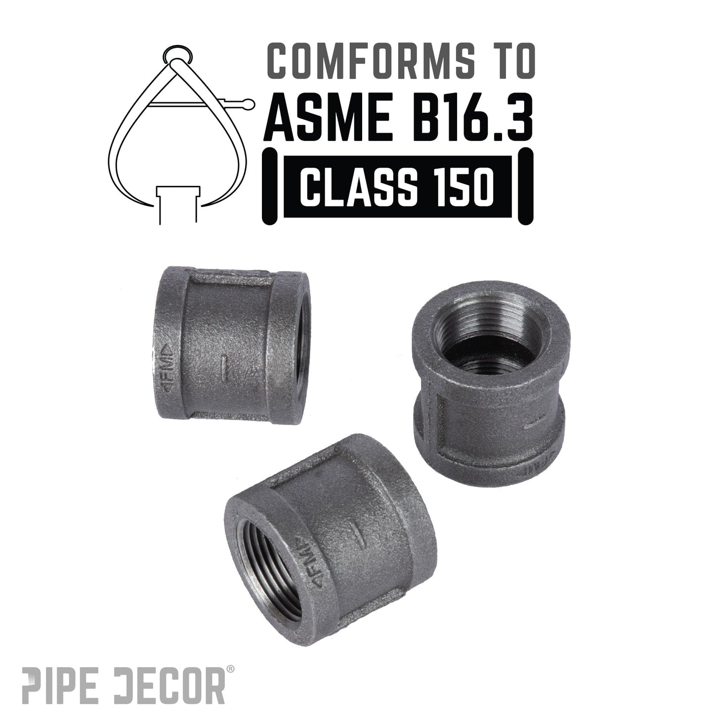 1 in. Black Coupling