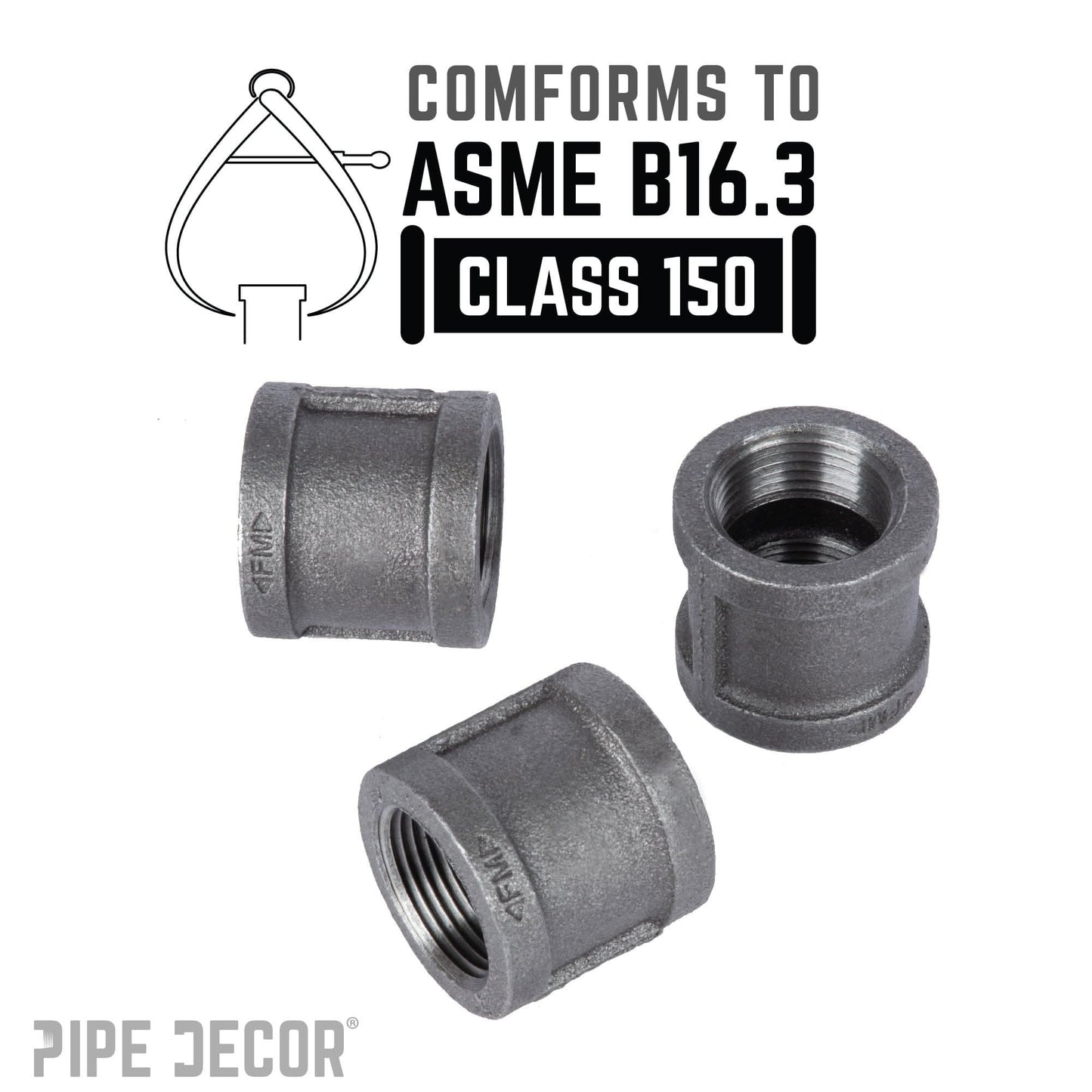 3/4 in. Black Coupling