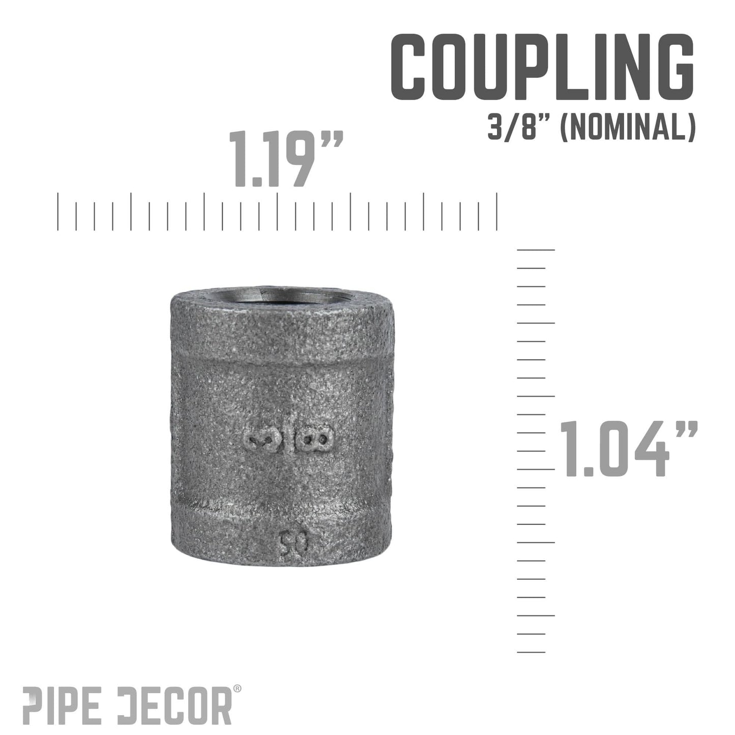 3/8 in. Black Coupling