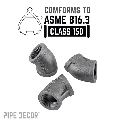 1 in. Black 45 Degree Elbow