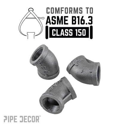 1 in. Black 45 Degree Elbow