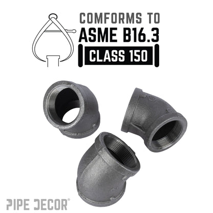 2 in. Black 45 Degree Elbow
