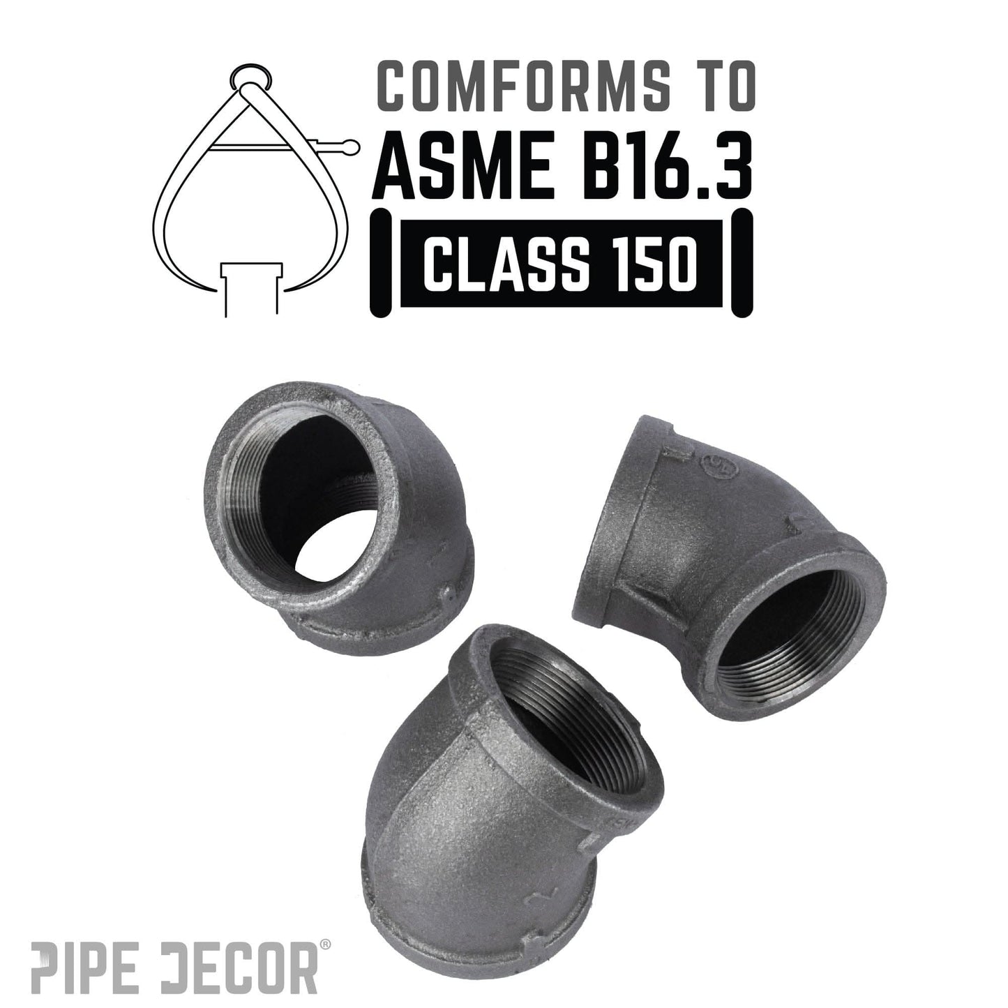 2 in. Black 45 Degree Elbow